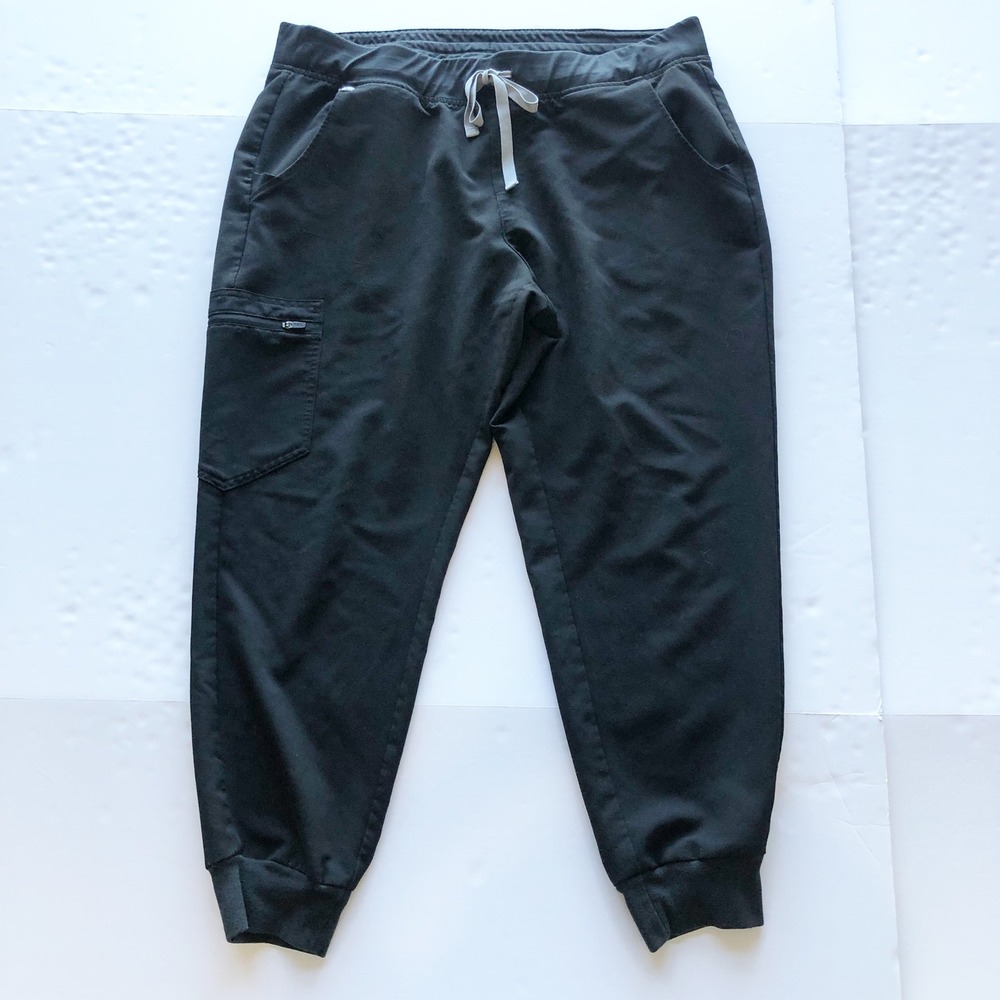 FIGS Scrubs Pants Womens XL Petite Zamora Jogger Black Technical Collection - Picture 3 of 9